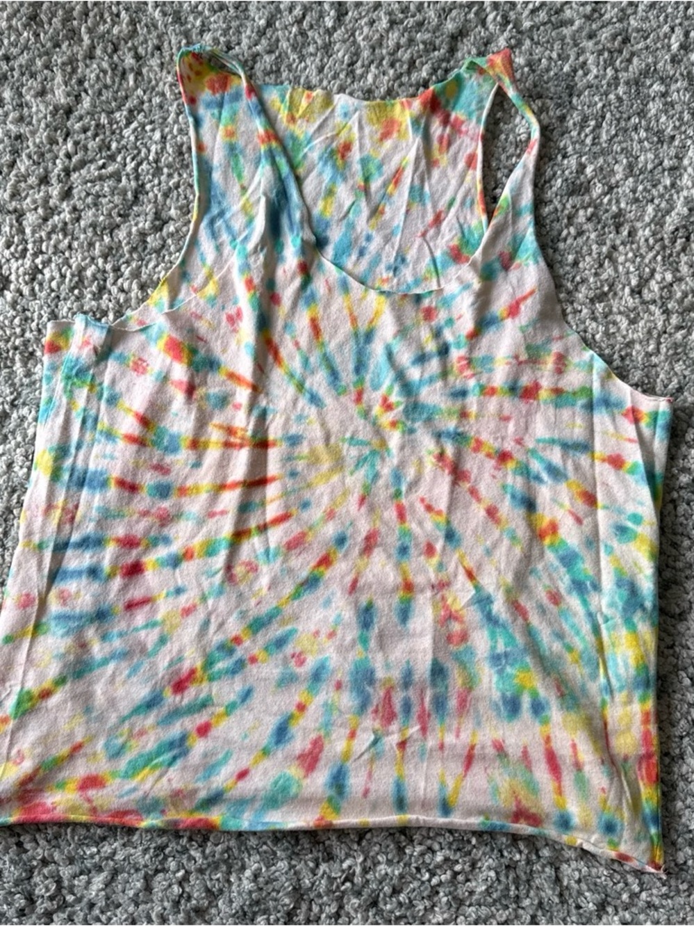 Tie-Dye Scoop Neck Tank Top - Multicolor